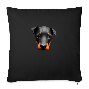 Doberman Dresseur Doberman Chien Doberman Chiot - Housse de coussin décorative 45 x 45 cm - noir - Devant