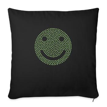 Emoji laugh green - Sofa pillowcase 17,3'' x 17,3'' (45 x 45 cm) - black - Front