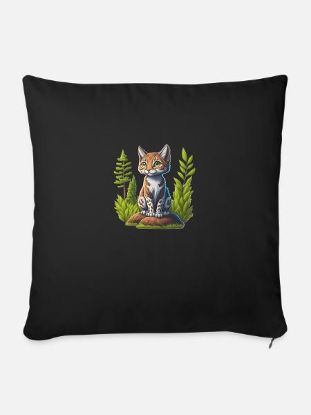 Kleiner Luchs - Sofakissenbezug 45 x 45 cm - Schwarz