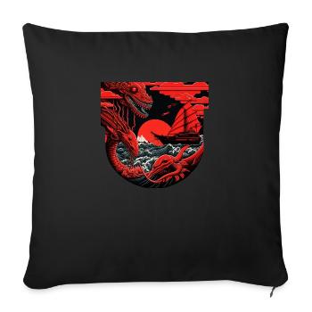Drache - Sofakissenbezug 45 x 45 cm - Schwarz - Vorne