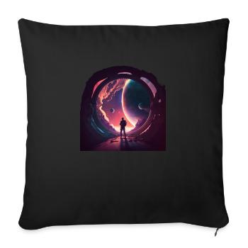 end of the space - Sofa pillowcase 17,3'' x 17,3'' (45 x 45 cm) - black - Front