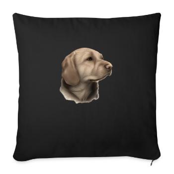 Labrador, propriétaire du chiot Labrador Retriever - Housse de coussin décorative 45 x 45 cm - noir - Devant