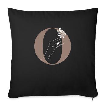 letter o magic butterfly - Sofa pillowcase 17,3'' x 17,3'' (45 x 45 cm) - black - Front
