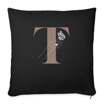 letter n magic butterfly - Sofa pillowcase 17,3'' x 17,3'' (45 x 45 cm) - black - Front