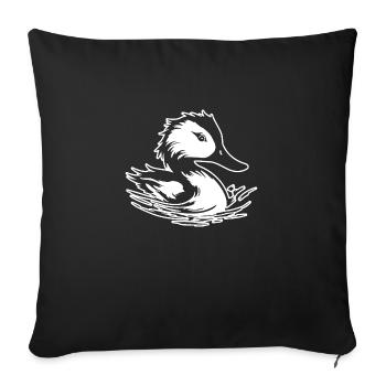 Duck Birds Ducks - Sofa pillowcase 17,3'' x 17,3'' (45 x 45 cm) - black - Front