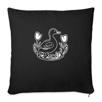 Duck Birds Ducks - Sofa pillowcase 17,3'' x 17,3'' (45 x 45 cm) - black - Front