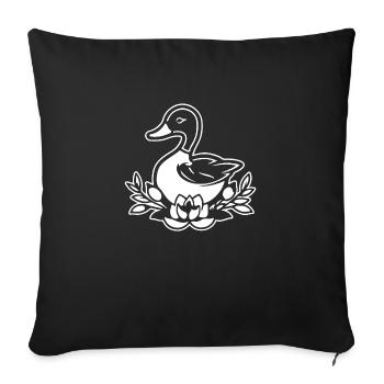 Duck Birds Ducks - Sofa pillowcase 17,3'' x 17,3'' (45 x 45 cm) - black - Front
