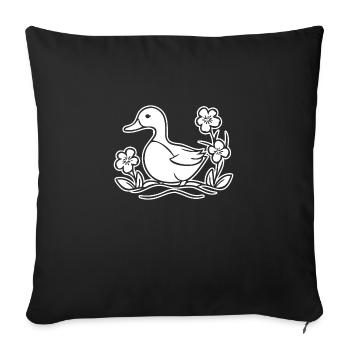 Duck Birds Ducks - Sofa pillowcase 17,3'' x 17,3'' (45 x 45 cm) - black - Front