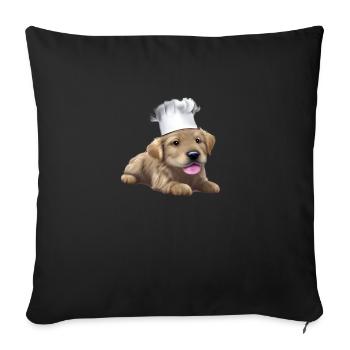 Golden Retriever Cooking Dogs Gastronom Puppy - Sofa pillowcase 17,3'' x 17,3'' (45 x 45 cm) - black - Front