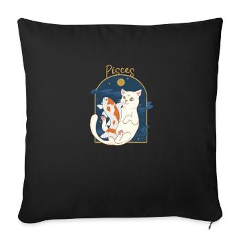 Pisces Zodiac Sign Cat - Sofakissenbezug 45 x 45 cm - Schwarz - Vorne