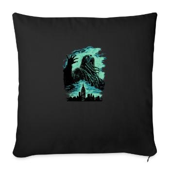 Monstre dans la ville - Housse de coussin décorative 45 x 45 cm - noir - Devant