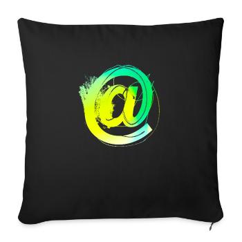 Internet email www drôle de mème grunge tech leters - Housse de coussin décorative 45 x 45 cm - noir - Devant