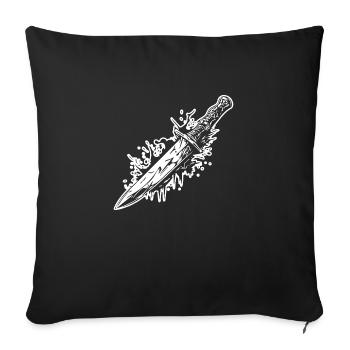 Knife Cutler Knife Lover - Sofa pillowcase 17,3'' x 17,3'' (45 x 45 cm) - black - Front