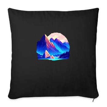 Mountains Hiking Mountain hikers Mountain hiking Hiking - Sofa pillowcase 17,3'' x 17,3'' (45 x 45 cm) - black - Front