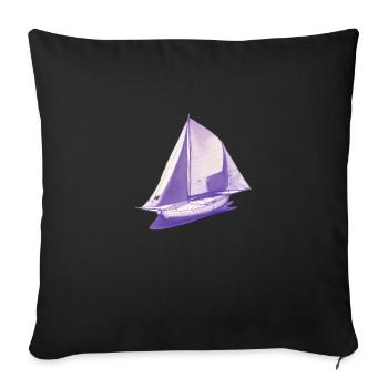 voilier voilier voilier voilier voilier voilier - Housse de coussin décorative 45 x 45 cm - noir - Devant