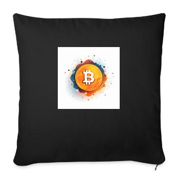 bitcoin logo design minimalistic white background - Sofakissenbezug 45 x 45 cm - Schwarz - Vorne