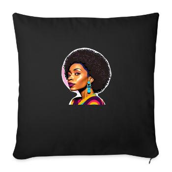 Black woman with afro - Sofa pillowcase 17,3'' x 17,3'' (45 x 45 cm) - black - Front