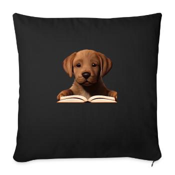 Labradorbesitzer Buch lesen Labrador Retriever - Sofakissenbezug 45 x 45 cm - Schwarz - Vorne