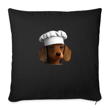 Dachshund Gastronom Hund Kochen Hunde Dackelwelpe - Sofakissenbezug 45 x 45 cm - Schwarz - Vorne