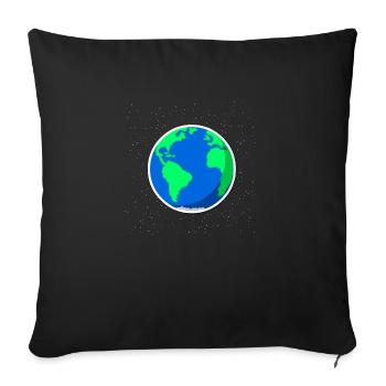 Planète Terre - Housse de coussin décorative 45 x 45 cm - noir - Devant