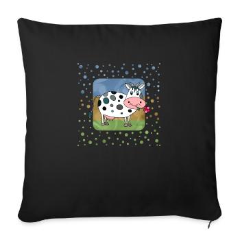 Cow - Sofa pillowcase 17,3'' x 17,3'' (45 x 45 cm) - black - Front