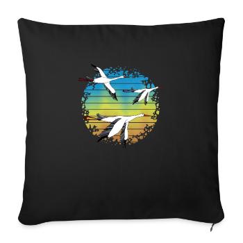 Cigognes - Housse de coussin décorative 45 x 45 cm - noir - Devant