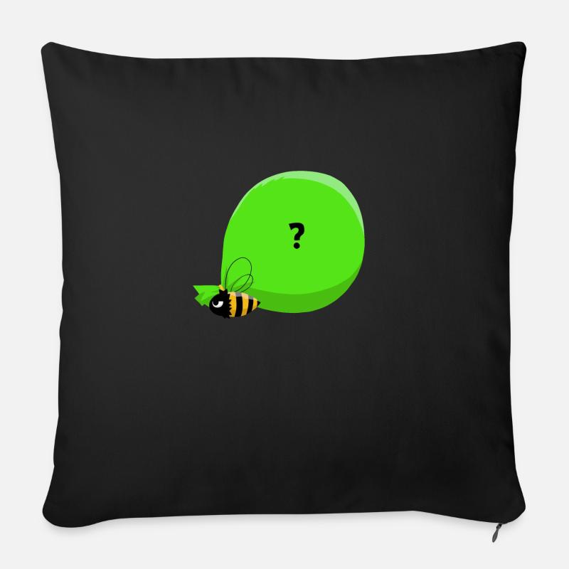 Biene & große mysteriöse Tasche - Sofakissenbezug 45 x 45 cm - Schwarz