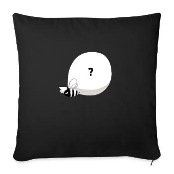 Abeille & gros sac mystérieux - Housse de coussin décorative 45 x 45 cm - noir - Devant