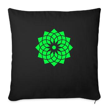 sacred geometry yoga flower of life neon symbol - Sofa pillowcase 17,3'' x 17,3'' (45 x 45 cm) - black - Front