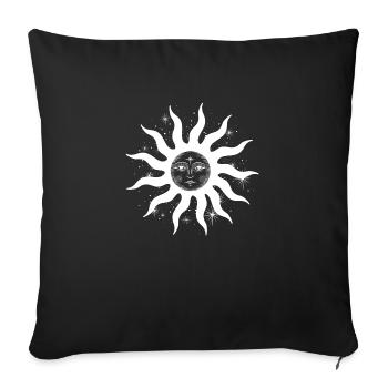 sun face yoga sun god joy love white - Sofa pillowcase 17,3'' x 17,3'' (45 x 45 cm) - black - Front