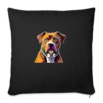 American Staffordshire Terrier - Housse de coussin décorative 45 x 45 cm - noir - Devant
