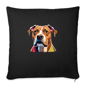 Chien American Staffordshire Terrier - Housse de coussin décorative 45 x 45 cm - noir - Devant