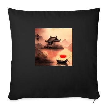 Japon Beautiful Artwork Design - Housse de coussin décorative 45 x 45 cm - noir - Devant