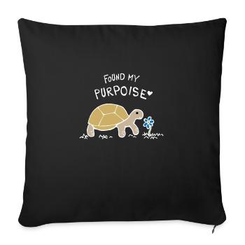 Found My Purpoise Tortoise (White) - Sofa pillowcase 17,3'' x 17,3'' (45 x 45 cm) - black - Front