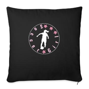 Soccer Girl, women soccer, women football, sport - Sofa pillowcase 17,3'' x 17,3'' (45 x 45 cm) - black - Front