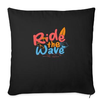 Surfez sur la vague - Housse de coussin décorative 45 x 45 cm - noir - Devant