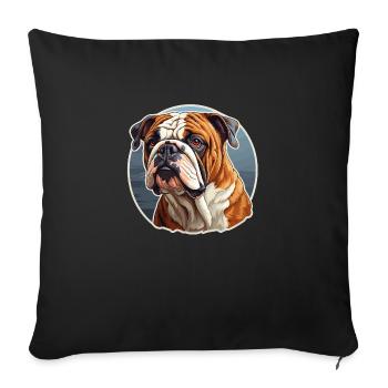 English Bulldog Dog Breed Dog - Sofa pillowcase 17,3'' x 17,3'' (45 x 45 cm) - black - Front