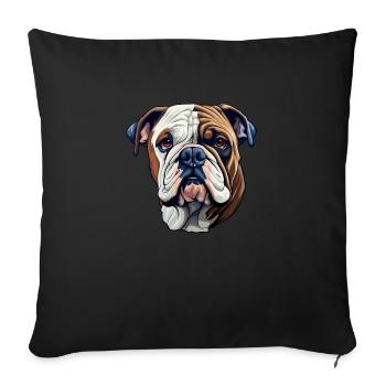 Bulldog dog breed - Sofa pillowcase 17,3'' x 17,3'' (45 x 45 cm) - black - Front