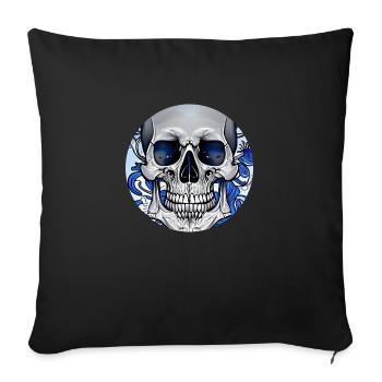 Grey Skull - Ornament - Sofa pillowcase 17,3'' x 17,3'' (45 x 45 cm) - black - Front