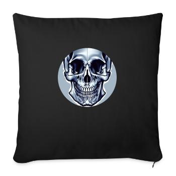 Grey Skull - Abstract - Sofa pillowcase 17,3'' x 17,3'' (45 x 45 cm) - black - Front