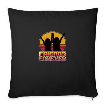 Amis pour toujours - Housse de coussin décorative 45 x 45 cm - noir - Devant