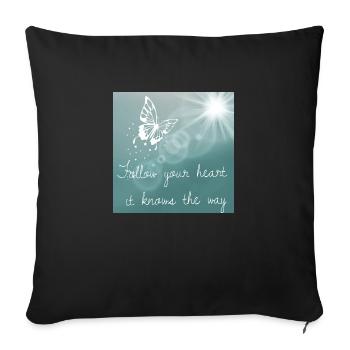 English proverb pursue your heart - Sofa pillowcase 17,3'' x 17,3'' (45 x 45 cm) - black - Front