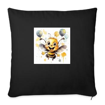 Abeille - Housse de coussin décorative 45 x 45 cm - noir - Devant
