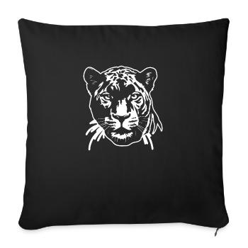 Panther Predator Jungle Wildcat - Sofa pillowcase 17,3'' x 17,3'' (45 x 45 cm) - black - Front