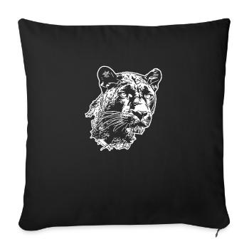 Panther Predator Jungle Wildcat - Sofa pillowcase 17,3'' x 17,3'' (45 x 45 cm) - black - Front
