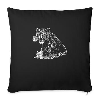 Panther Predator Jungle Wildcat - Sofa pillowcase 17,3'' x 17,3'' (45 x 45 cm) - black - Front