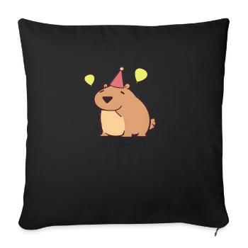Ceremonial capybara - Sofa pillowcase 17,3'' x 17,3'' (45 x 45 cm) - black - Front
