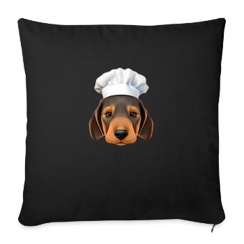 Dachshund Gastronom Hund Dackelwelpe Kochen Hunde - Sofakissenbezug 45 x 45 cm - Schwarz - Vorne