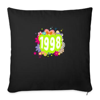 Year 1998 anniversary Groovy floral - Sofa pillowcase 17,3'' x 17,3'' (45 x 45 cm) - black - Front