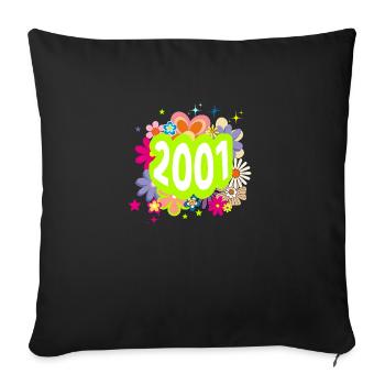 Year 2001 Anniversary Groovy Floral - Sofa pillowcase 17,3'' x 17,3'' (45 x 45 cm) - black - Front